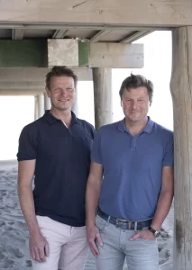 Emile and Jeoren van de Starre. co owners of Holland Marine Lifts stood side by side.