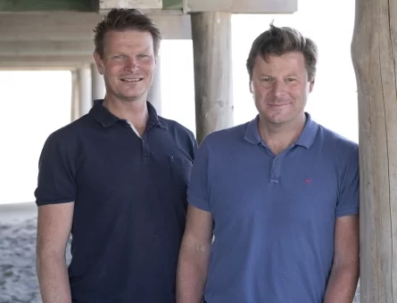 Emile and Jeoren van de Starre. co owners of Holland Marine Lifts stood side by side.